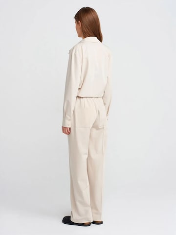 Dilvin Wide leg Broek in Beige