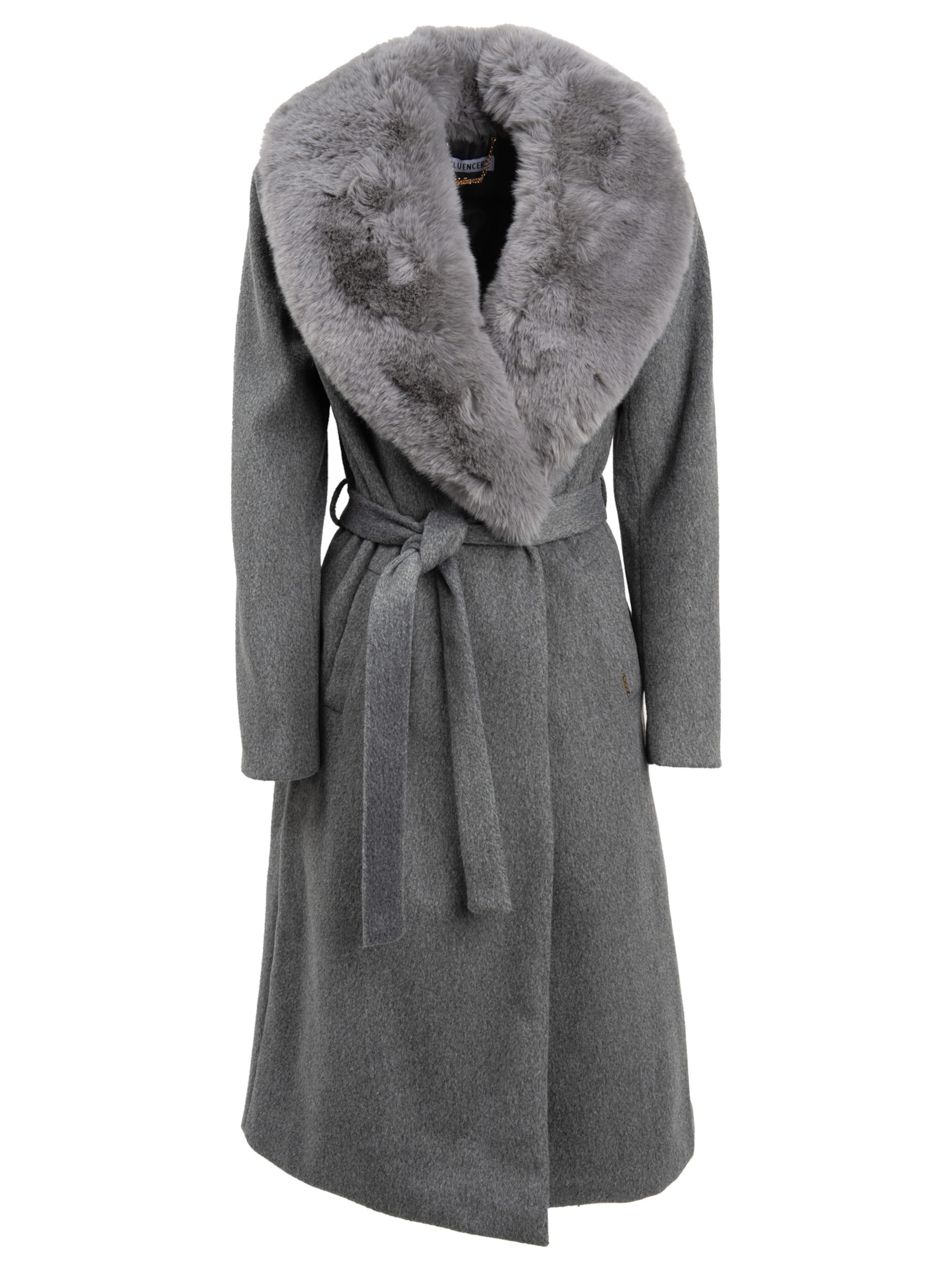 Palton de iarnă de la Influencer pe gri: față