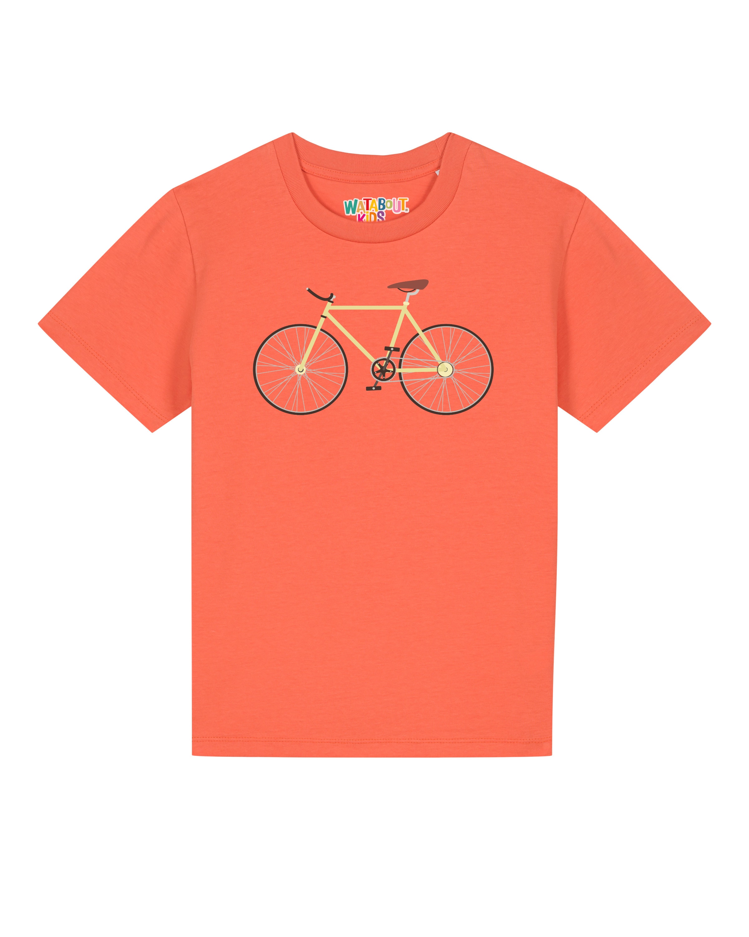 T-Shirt 'Yellow Bike' watabout.kids en orange : devant