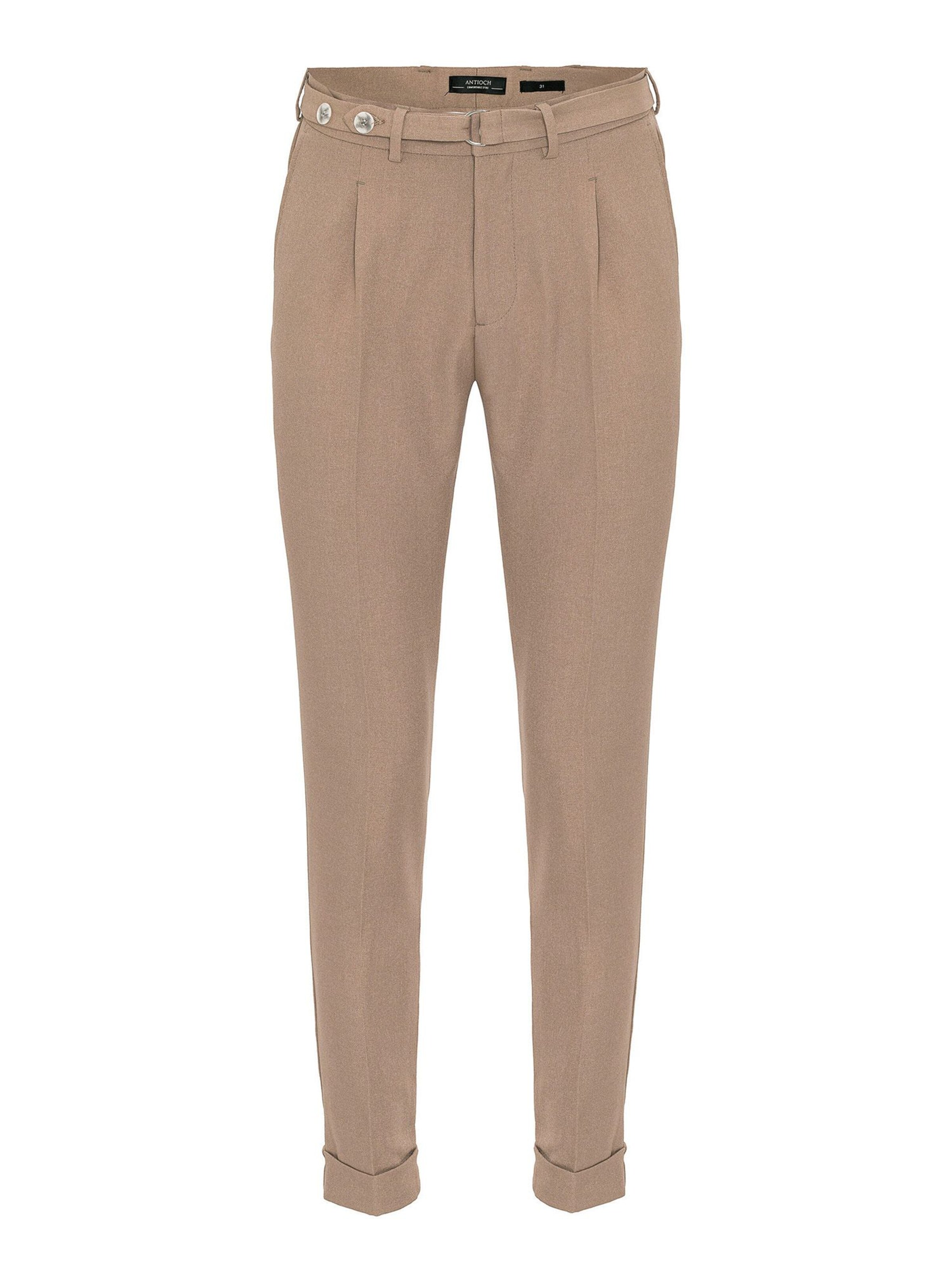 Regular Pantalon à pince Antioch en beige : devant