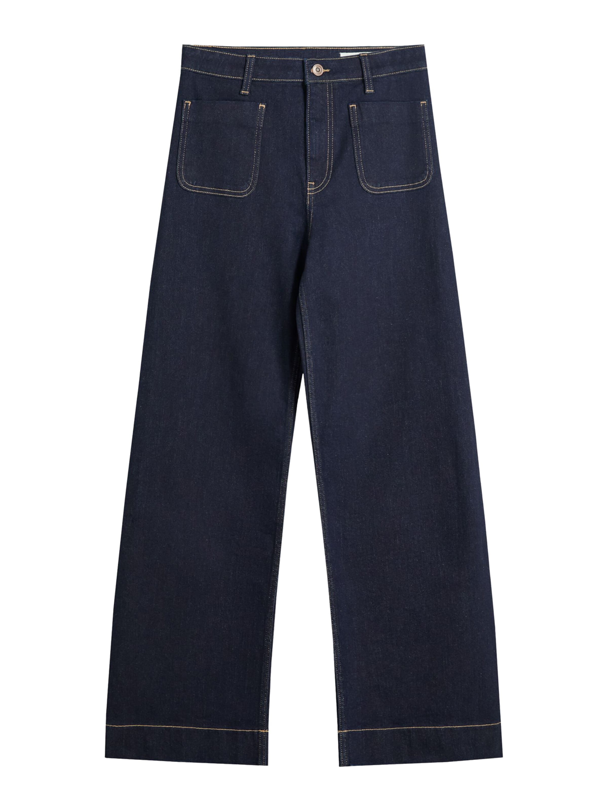 Bershka Wide leg Jeans in Blue: front
