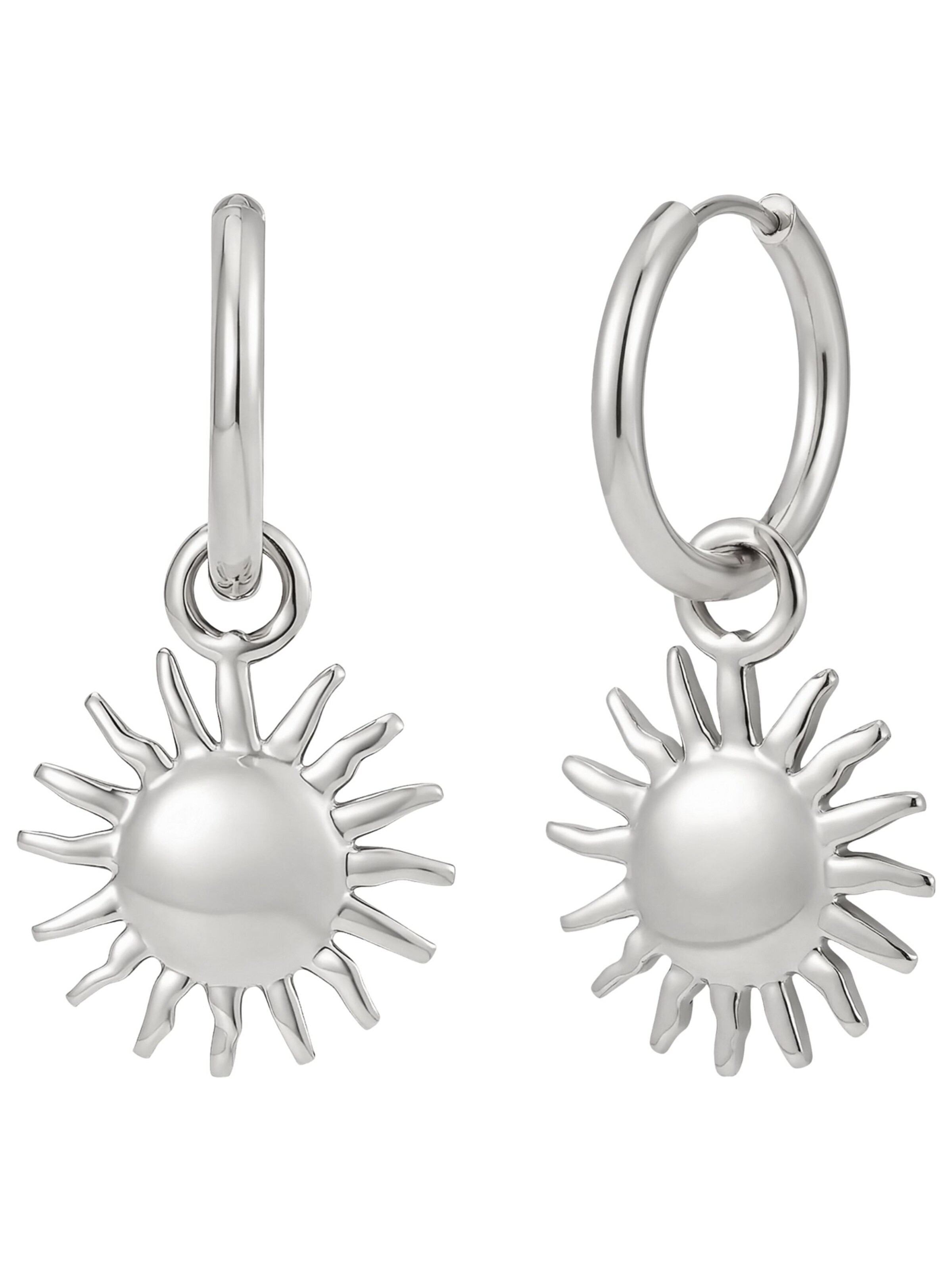 Boucles d'oreilles 'Sonne' GOOD.designs en argent : devant