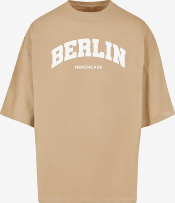 Merchcode Shirt 'Berlin Wording' in Beige: voorkant