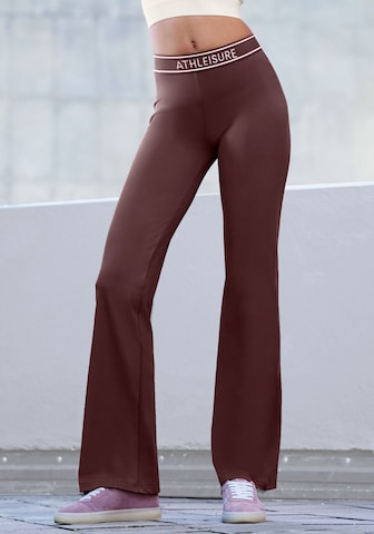 LASCANA ACTIVE - Acampanado Pantalón deportivo en marrón: frente