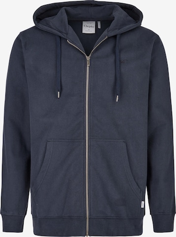 Cleptomanicx Zip-Up Hoodie 'Ligull' in Blue: front