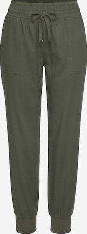 LASCANA - Tapered Pantalón en verde: frente