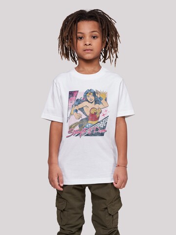 F4NT4STIC Shirt 'DC Comics Wonder Woman Strength & Power' in Wit: voorkant