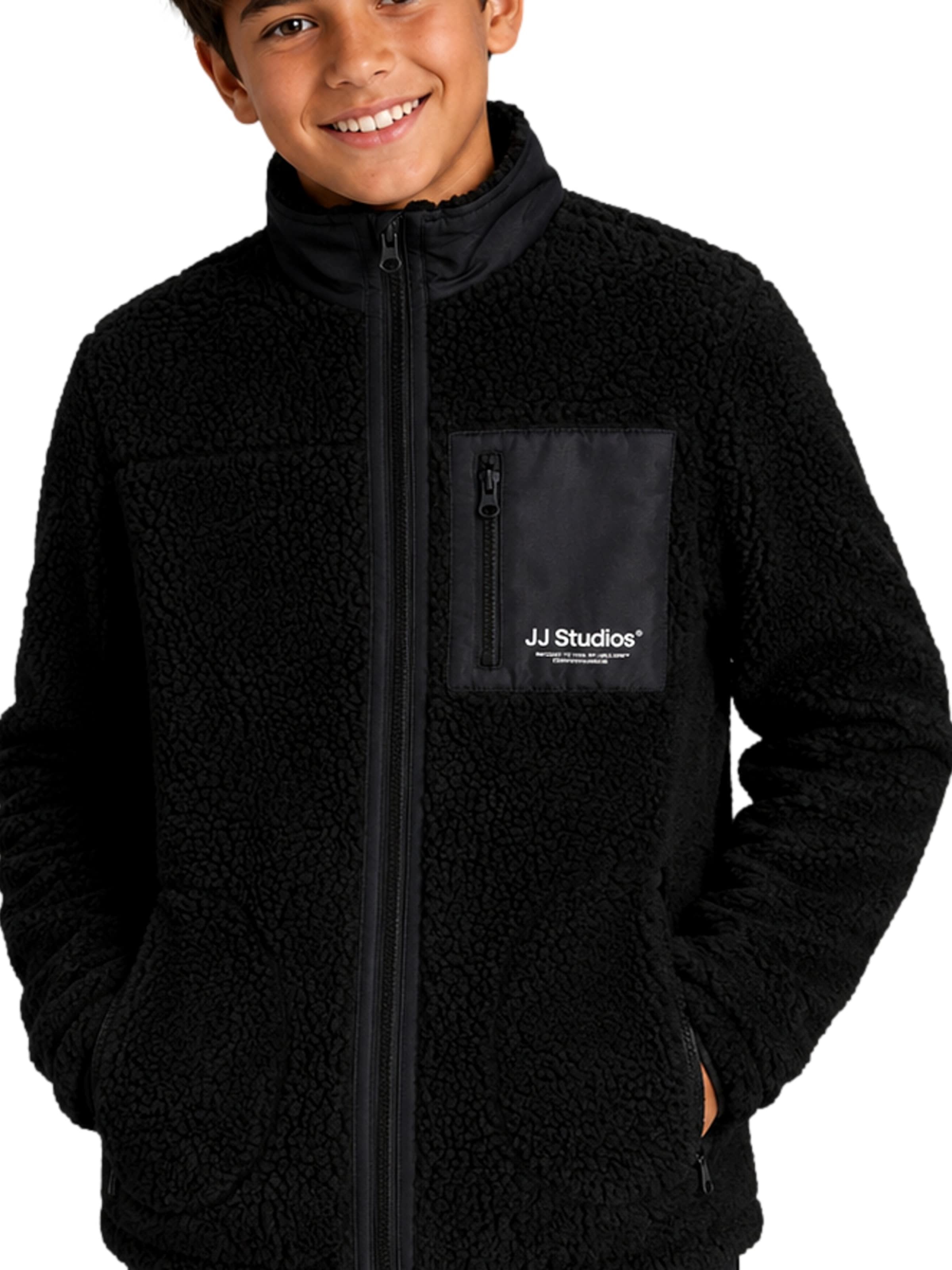 Jack & Jones Junior Fleecejakke 'JJESoho' i sort