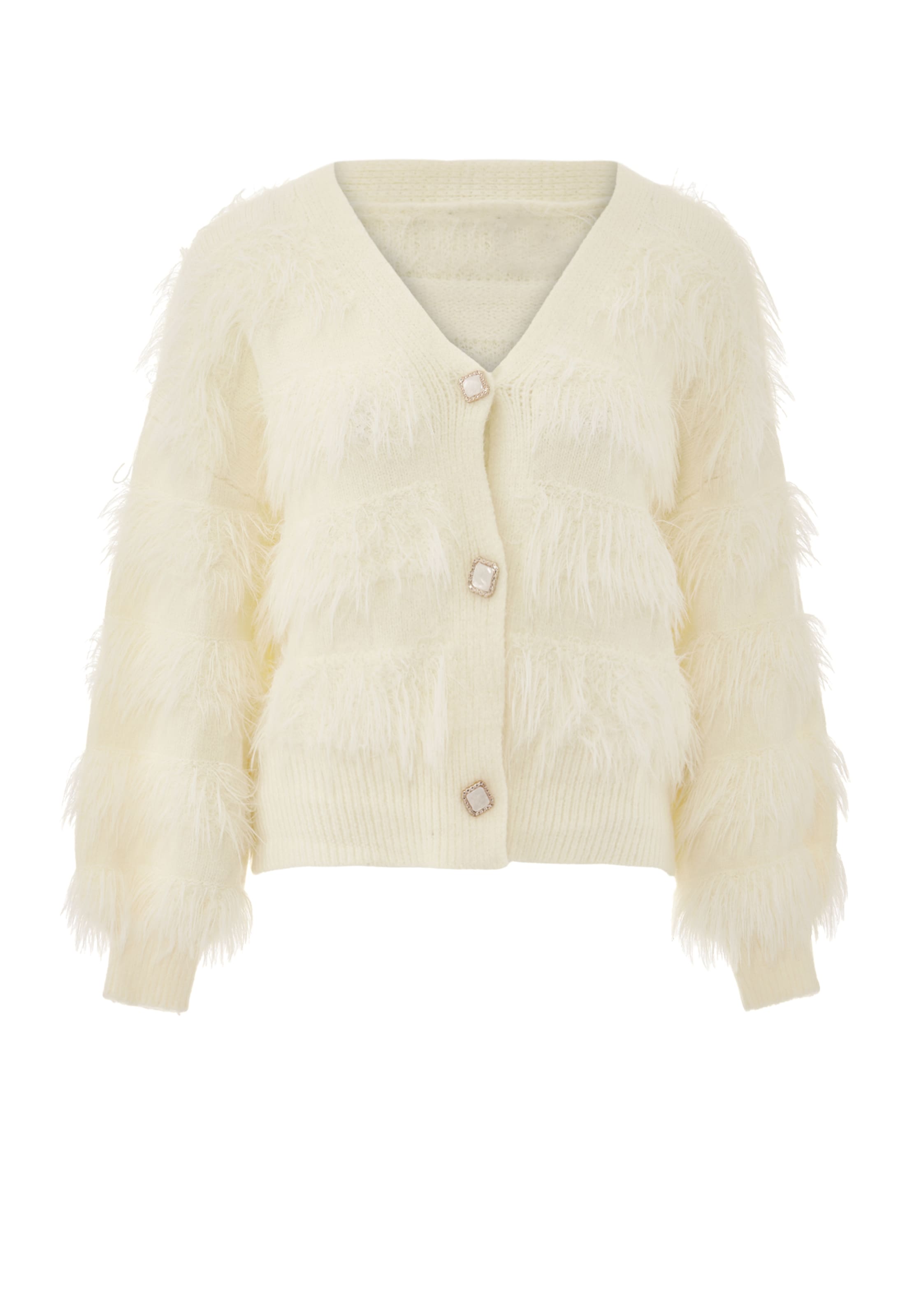 caspio Strickjacke in Weiß: Vorderseite