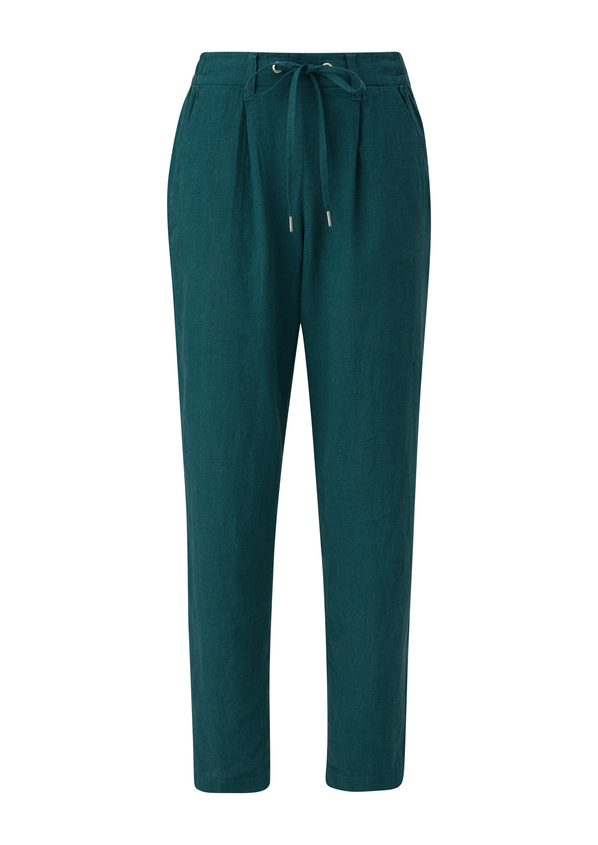 QS Обычный Брюки со складками в Зеленый: спереди