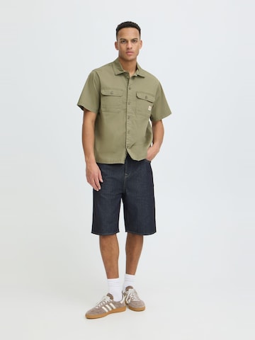 BLEND Comfort Fit Kurzarmhemd ' BHMatz Overshirt ' in Grün