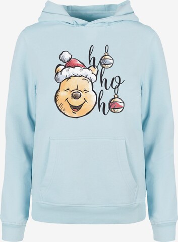 ABSOLUTE CULT Sweatshirt 'Winnie The Pooh - Ho Ho Ho Baubles' in Blau: predná strana