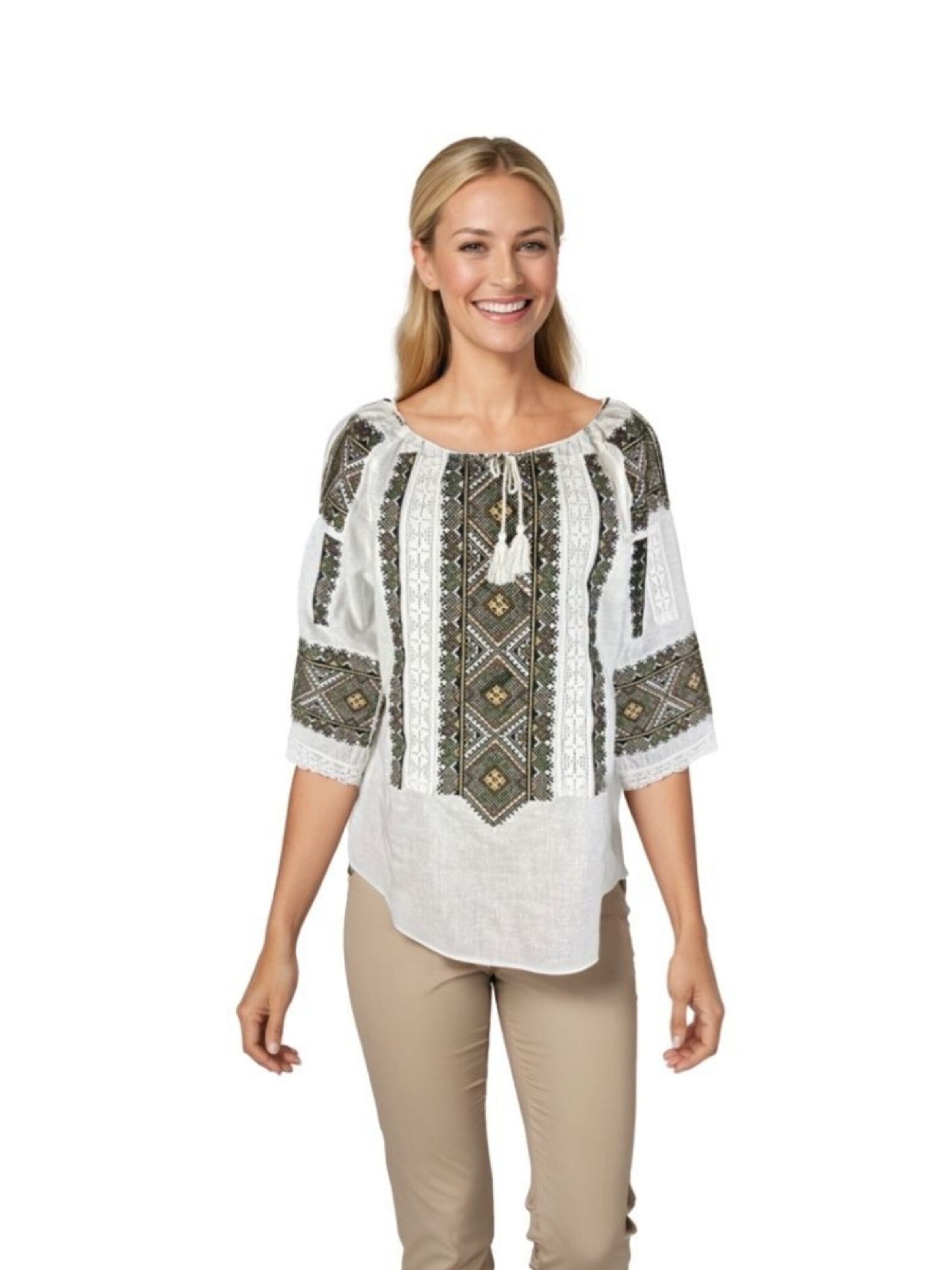 Blouse folklorique Rody’s forever en blanc : devant