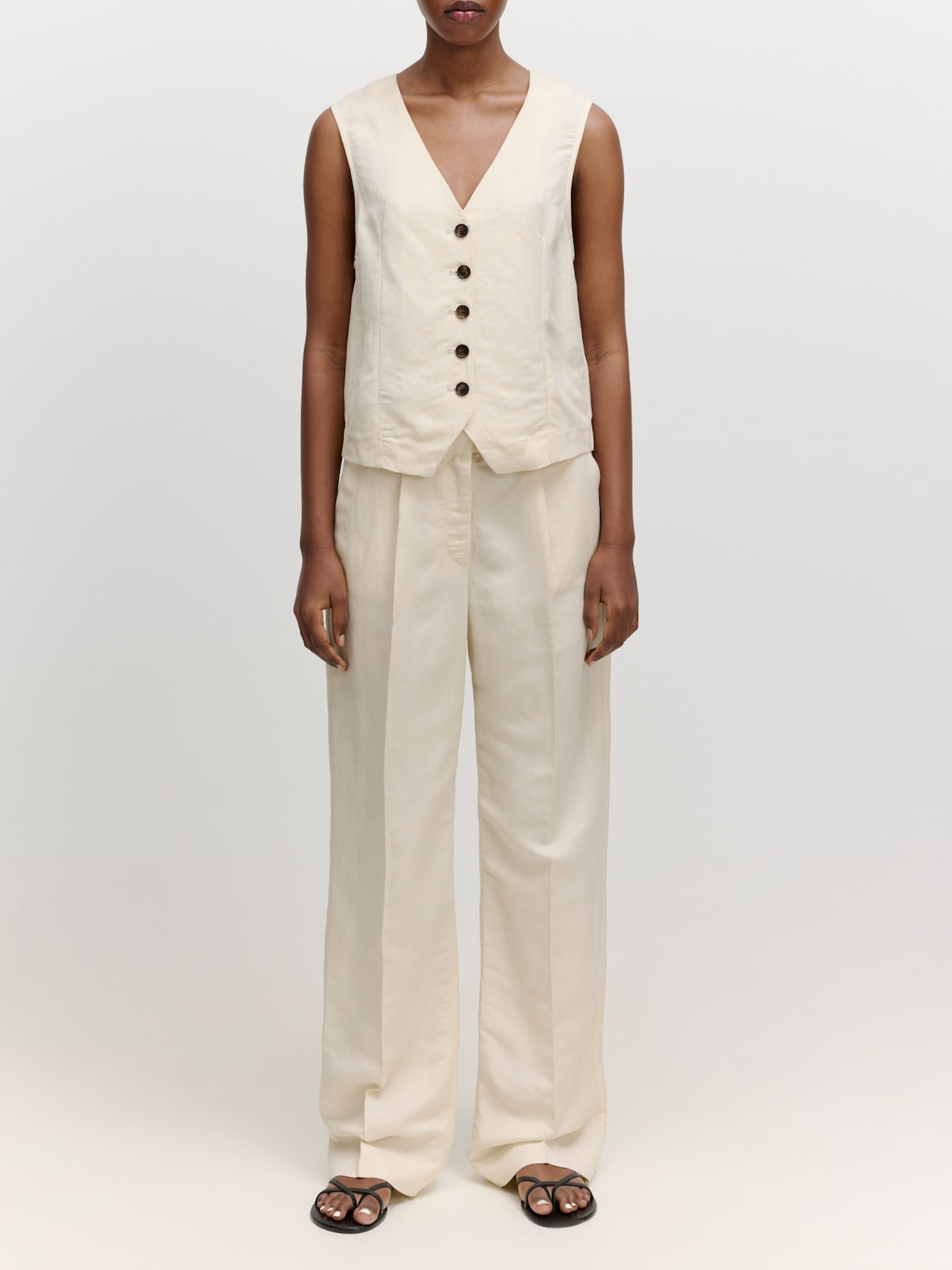 EDITED Producten Bandplooibroek 'Ariane' Wit