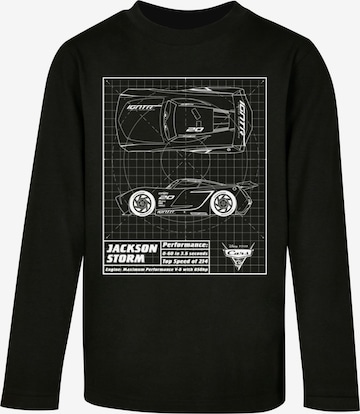 ABSOLUTE CULT Shirt 'Cars - Jackson Storm Blueprint' in Zwart: voorkant