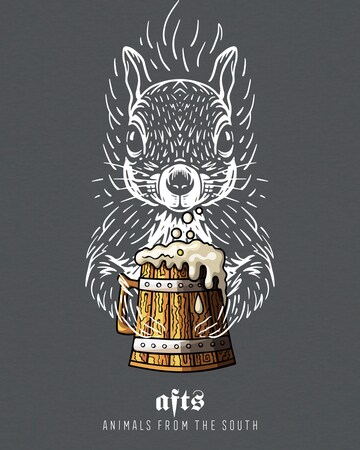 T-shirt ' Eichhörnchen ' Watapparel en gris