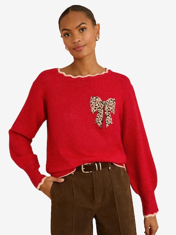 Pull-over love & roses en rouge : devant