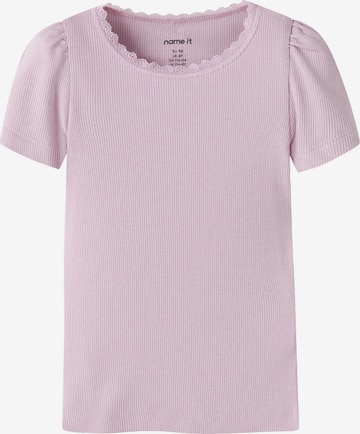 NAME IT T- Shirt 'NMFKab' in Lila: Vorderseite