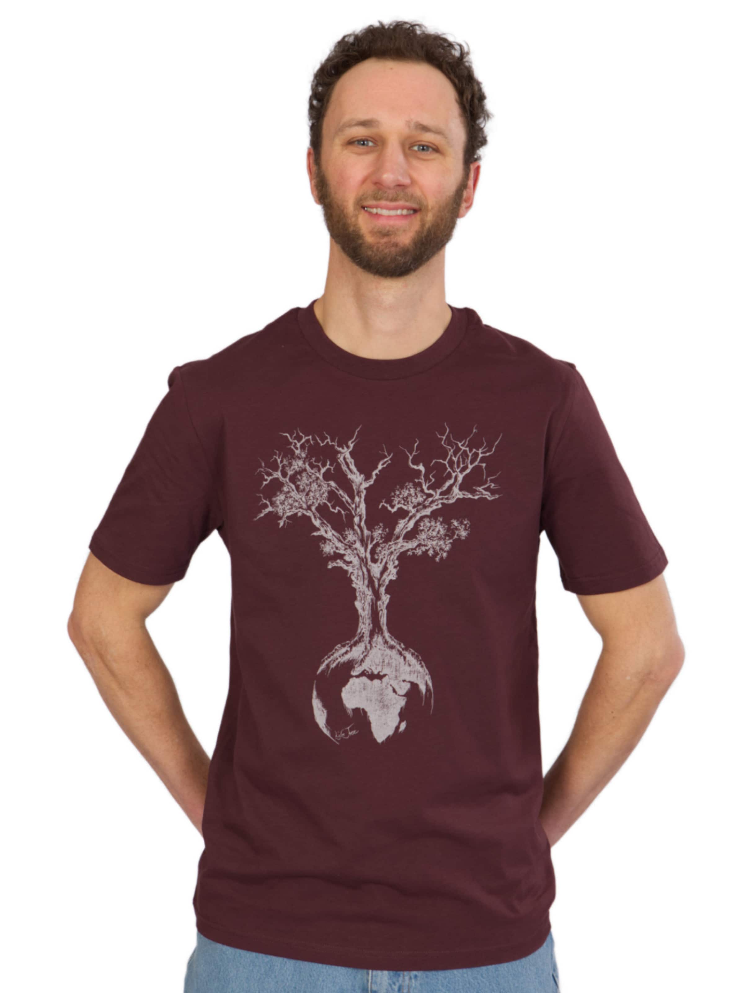 Life-Tree Shirt 'Weltenbaum' in Brown