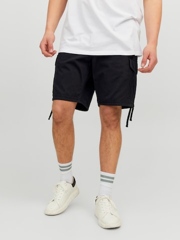 Jack & Jones Plus Regular Cargobroek 'MARLEY' in Zwart: voorkant