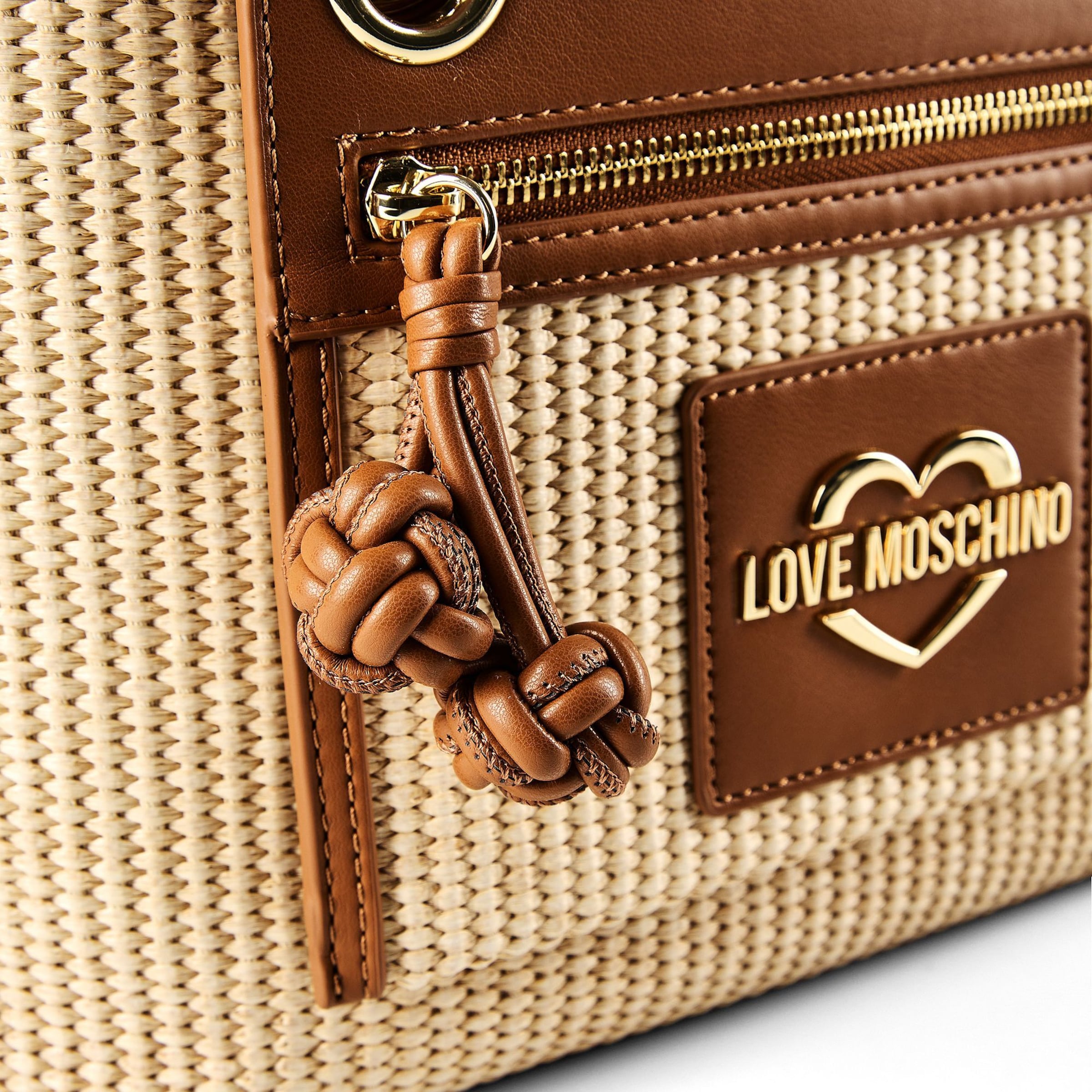 Borsa a mano 'Straw Chic' di Love Moschino in marrone