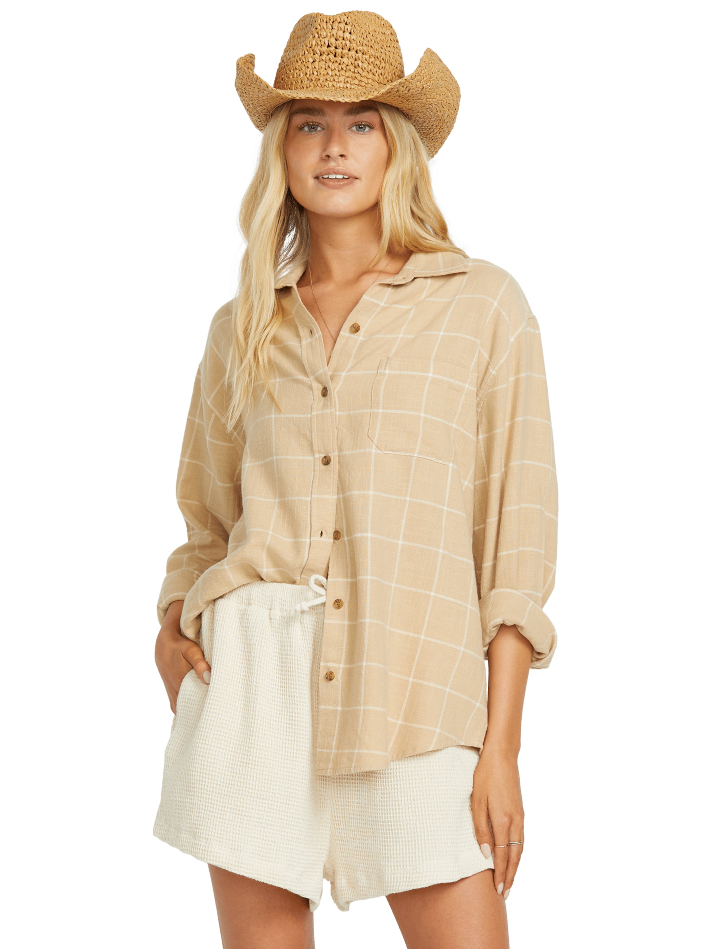 Chemisier 'Layer Up' BILLABONG en beige : devant