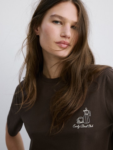 MANGO Shirt 'COFFEE' in Bruin