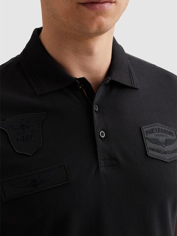PME Legend T-shirt 'Polo shirt with badges and ribbed collar' i blå