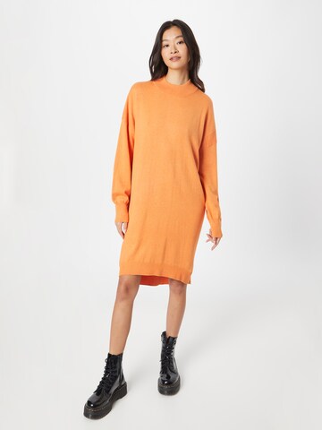 ESPRIT Stickad klänning i orange: framsida