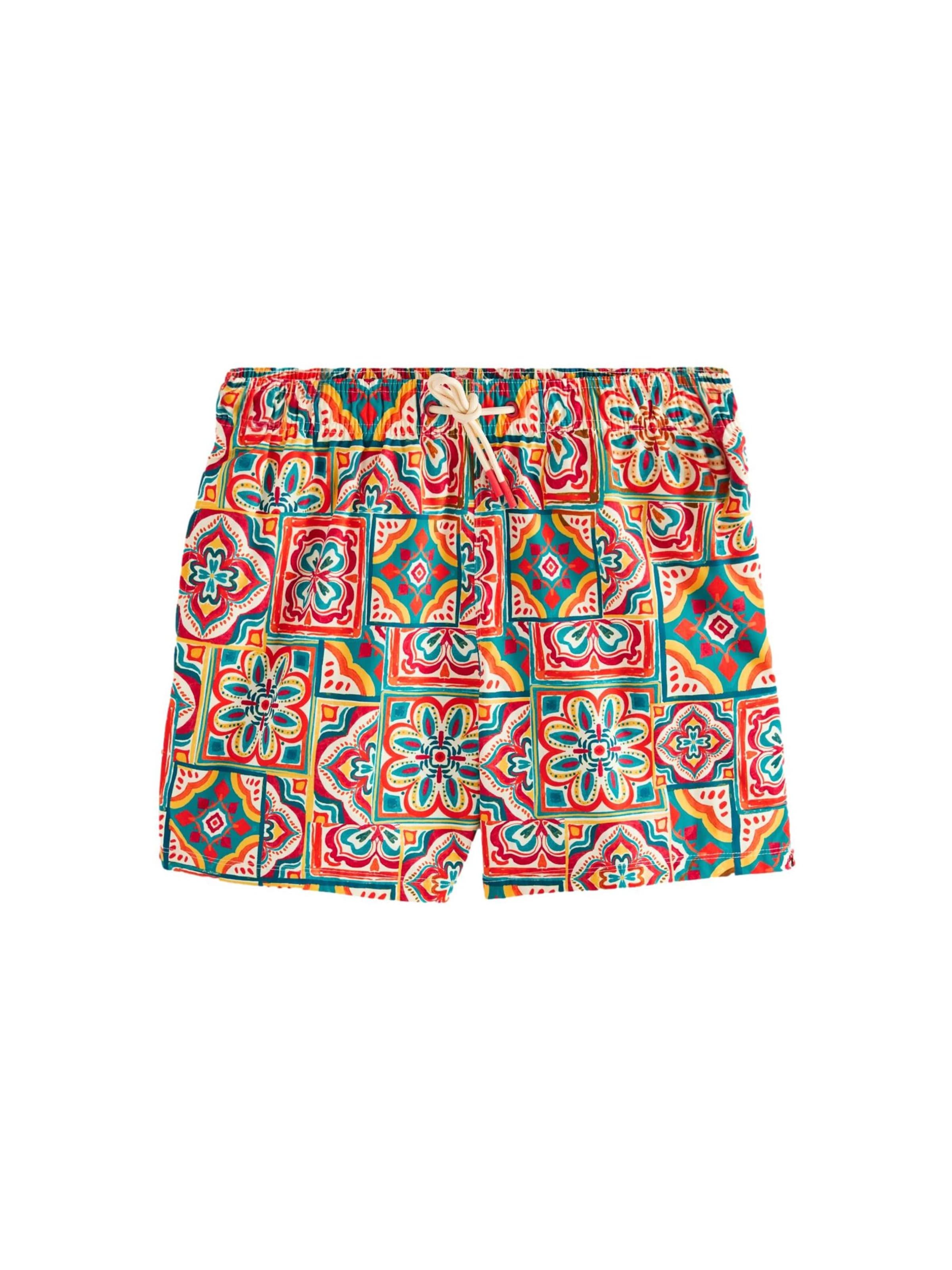 Next Badeshorts in gelb / smaragd / orange / rot, Produktansicht