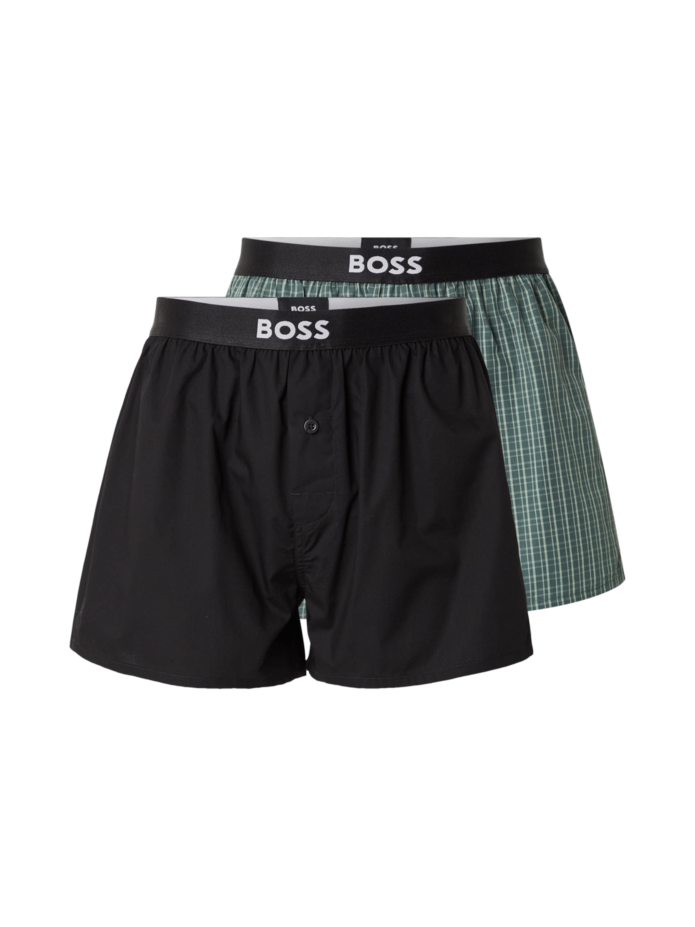 BOSS Boxerky – zelená: přední strana