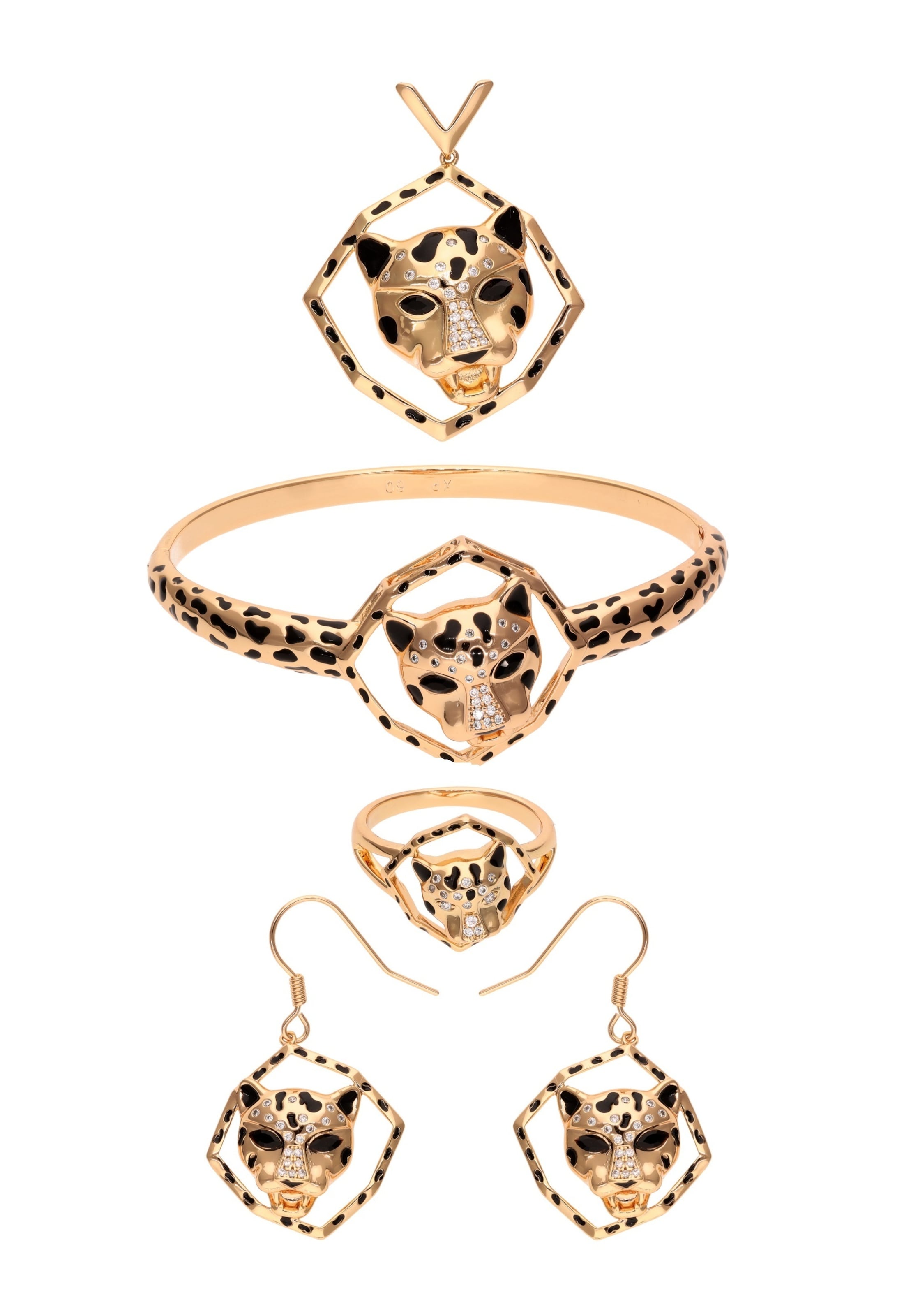 faina - Conjunto de joyería en oro: frente