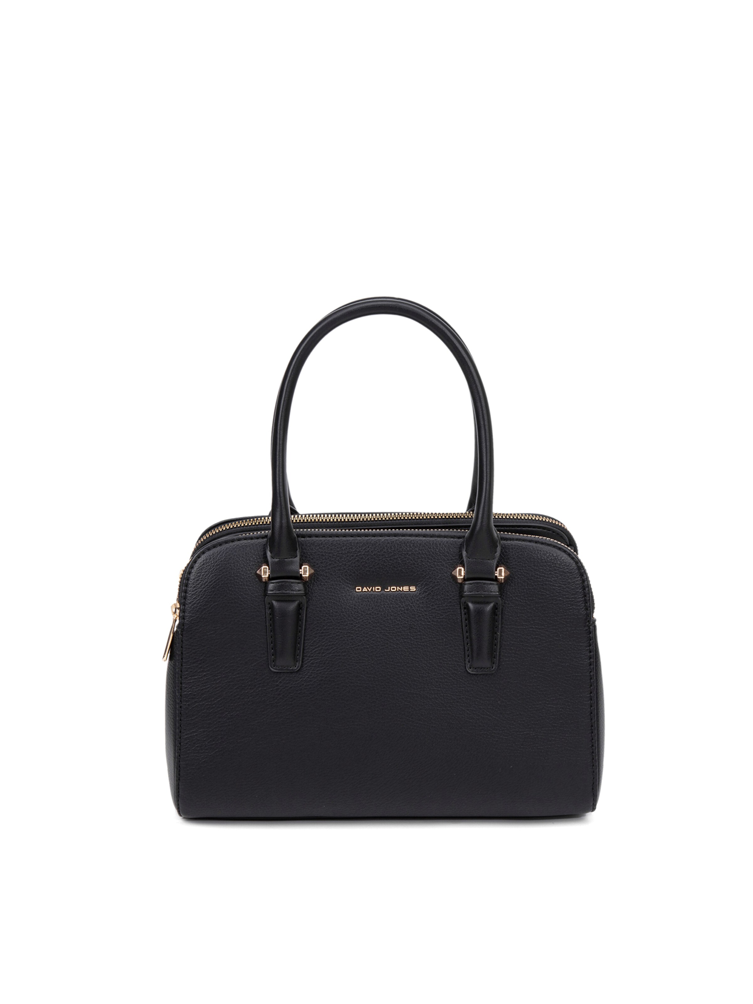 Borsa a mano 'Borsa a Mano Vegan Leather con Zip e Tracolla Rimovibile - David Jones' di David Jones in nero: frontale