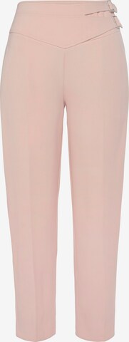 LASCANA - Tapered Pantalón de pinzas en rosa: frente