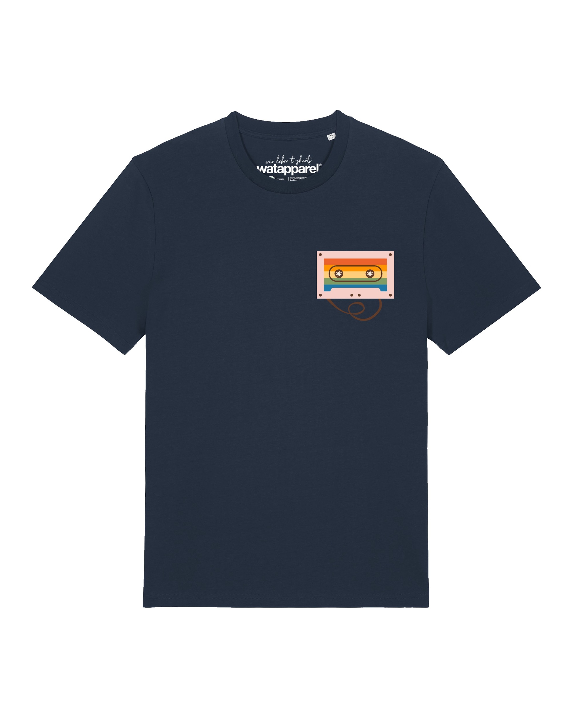 Maglietta 'Rainbow Cassette' in XXL Watapparel di colore blu scuro / petrolio / arancione / rosso, Visualizzazione prodotti