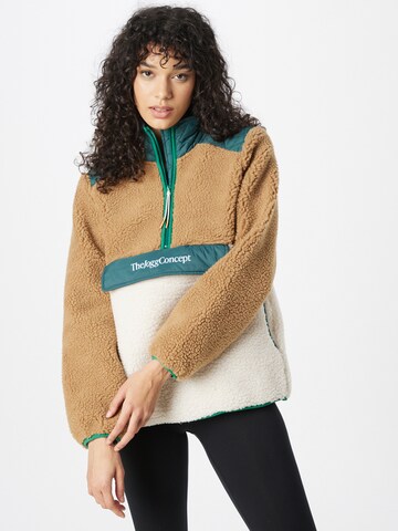 The Jogg Concept Fleece jas 'BERRI' in Beige: voorkant