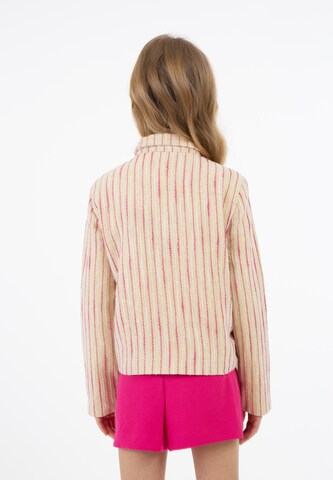 Blazer di faina in rosa