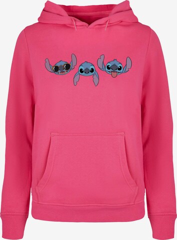 ABSOLUTE CULT Sweatshirt 'Lilo And Stitch - Faces' in Pink: predná strana