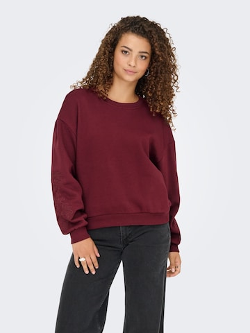 Sweat-shirt 'ONLBrooklyn' ONLY en rouge : devant