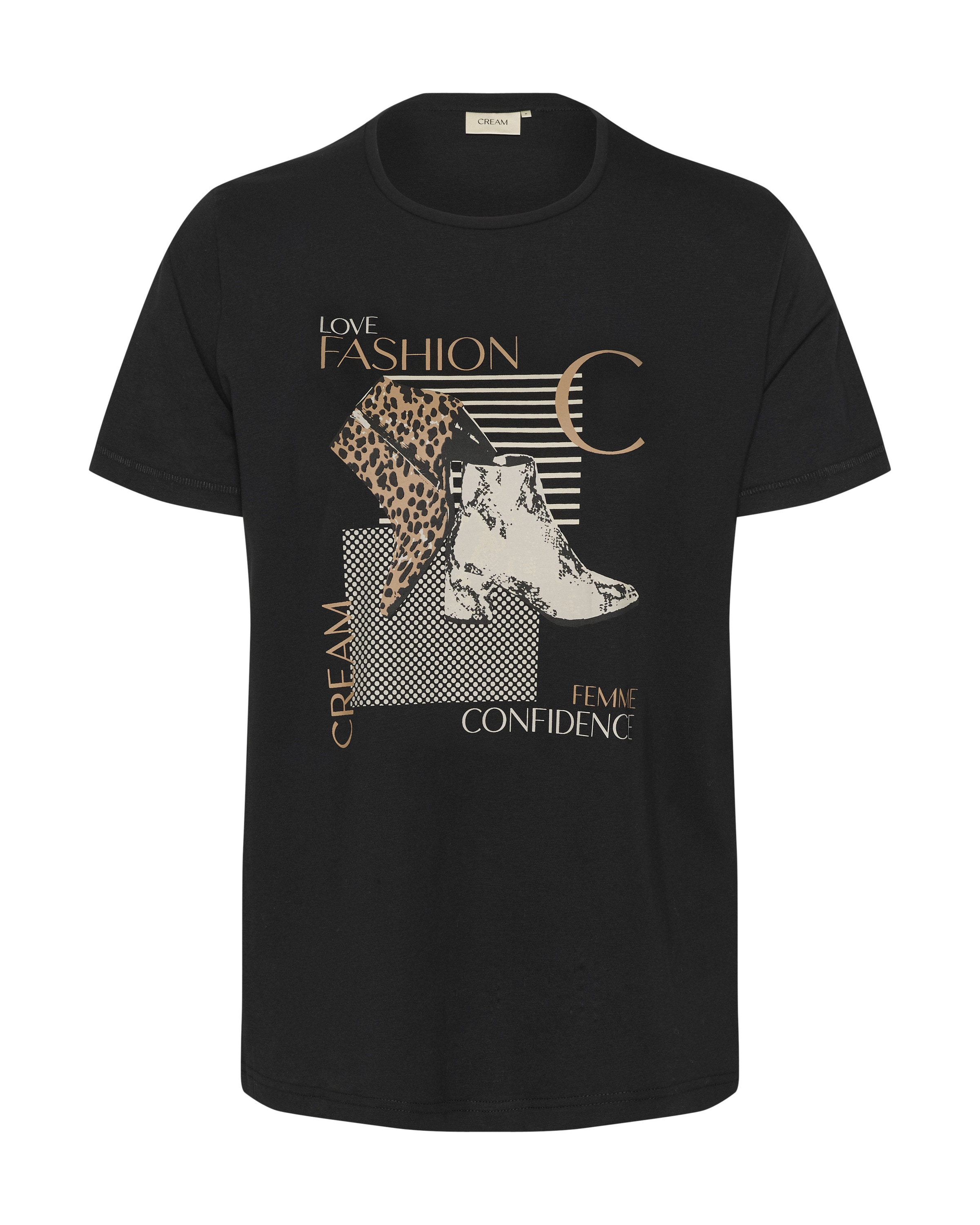 Maglietta 'CR Velie' di Cream in nero: frontale