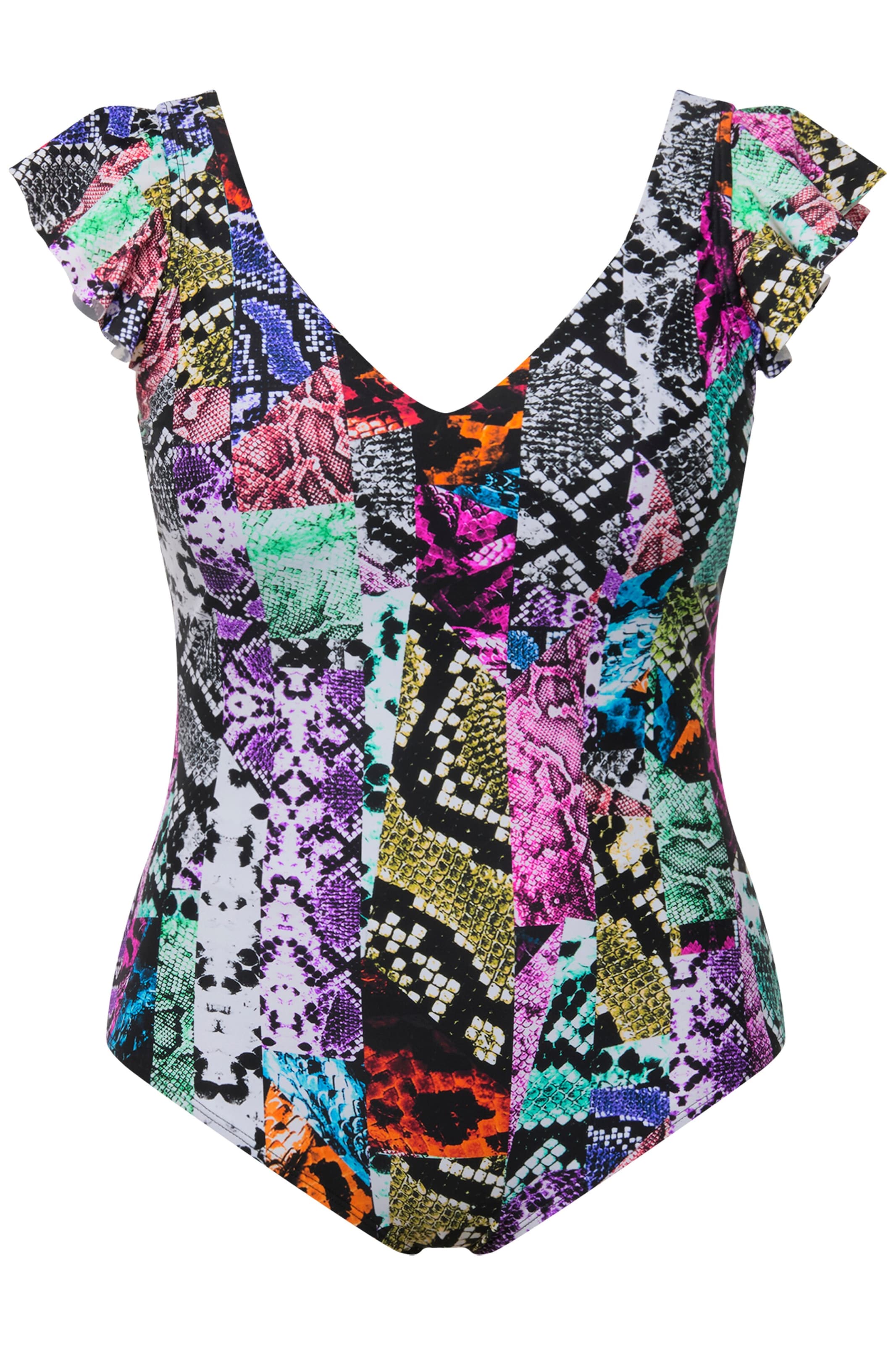 Ulla Popken Bustier Badeanzug in Mischfarben: Vorderseite