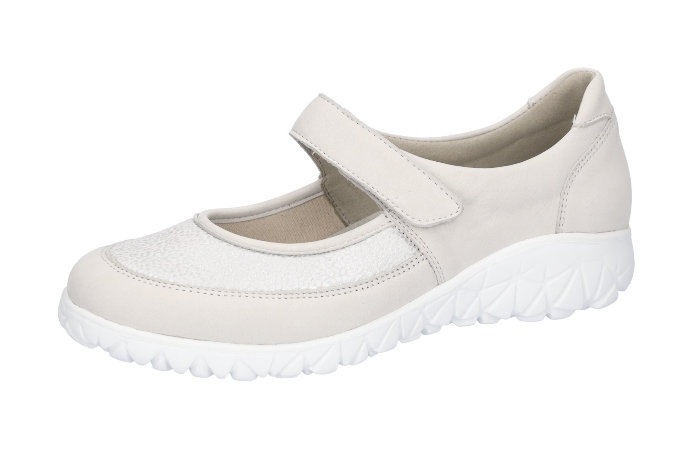 WALDLÄUFER Ballet Flats with Strap in Grey: front