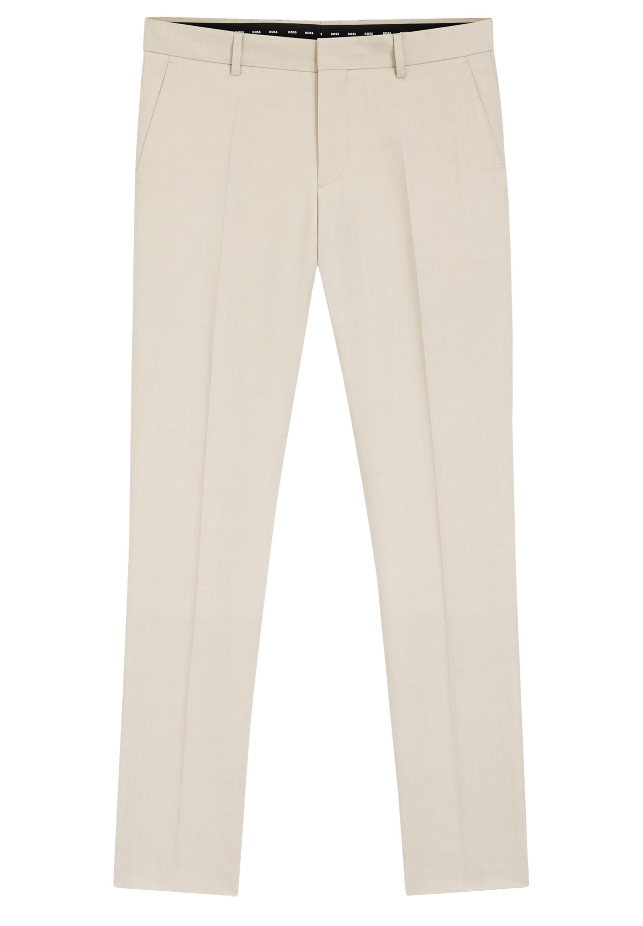 BOSS Slim fit Pleated Pants 'Genius' in Beige: front