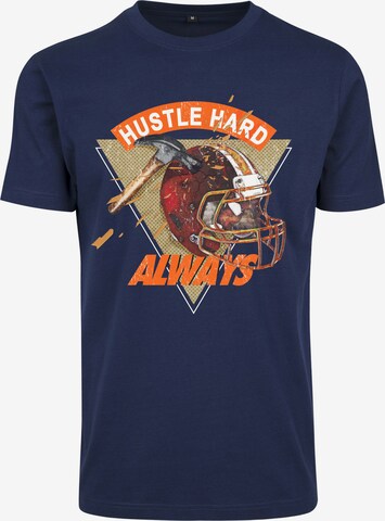 Mister Tee T-Shirt 'Hustle Hard Always' in Blau: predná strana