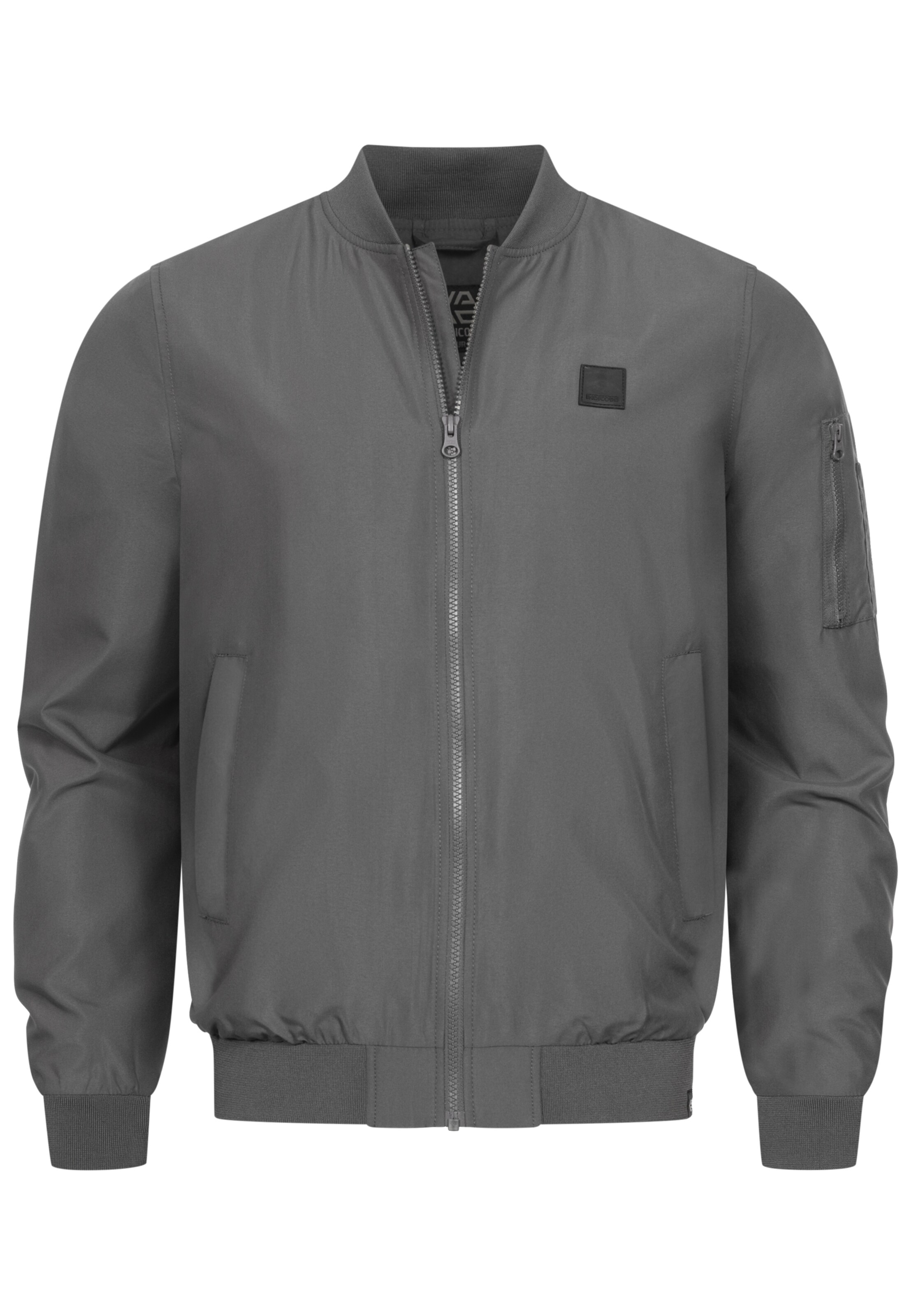 INDICODE JEANS Tussenjas 'Maxim' in Grijs: voorkant