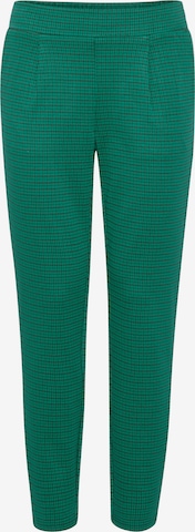 ICHI Slim fit Trousers in Green: front