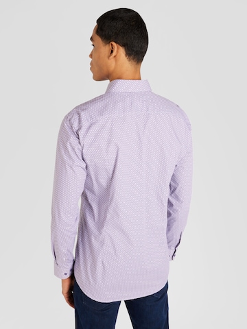 BOSS Black Slim fit Button Up Shirt 'HANK' in Purple