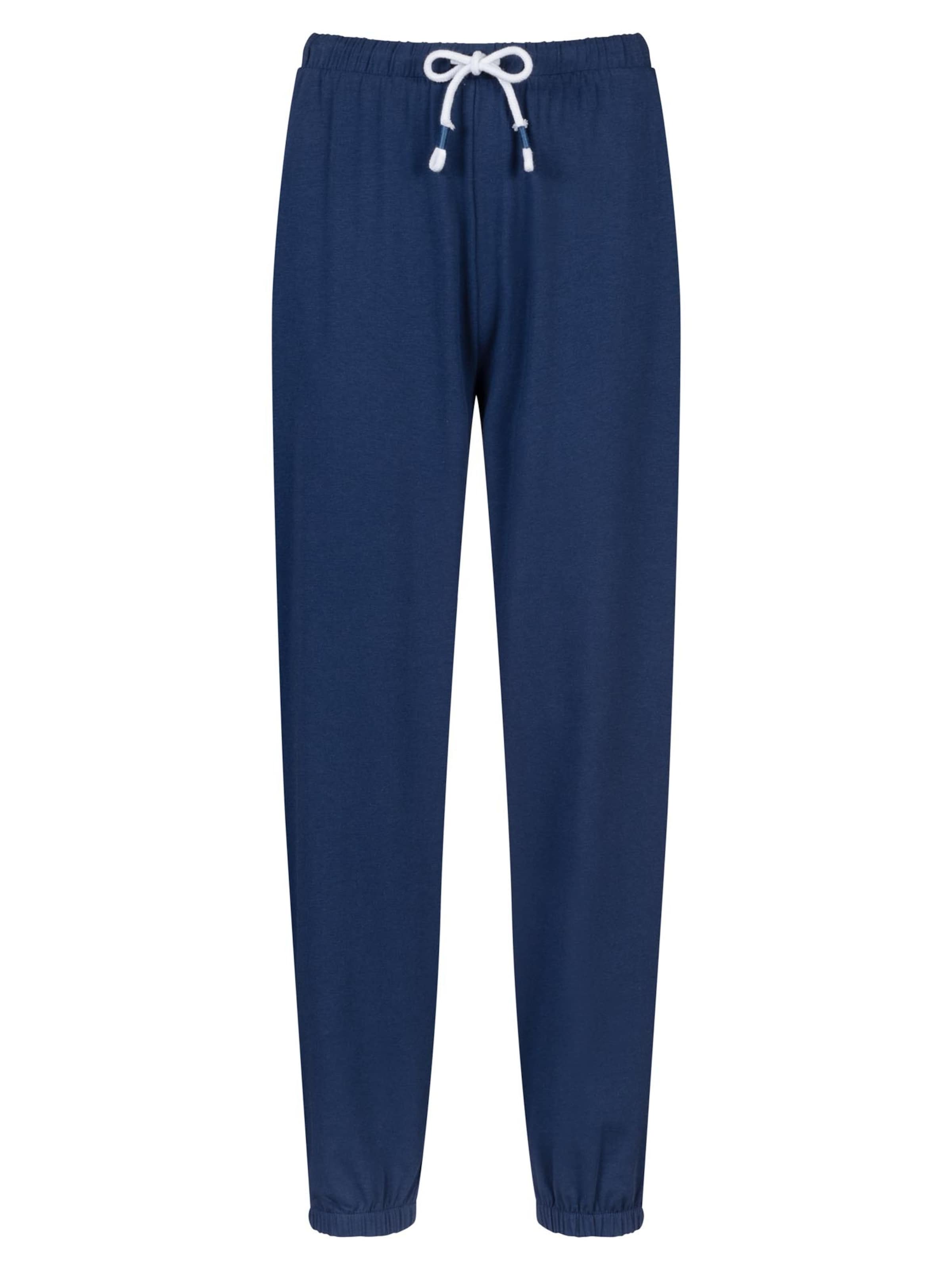 Mey Pajama Pants 'Solid Love' in Blue: front