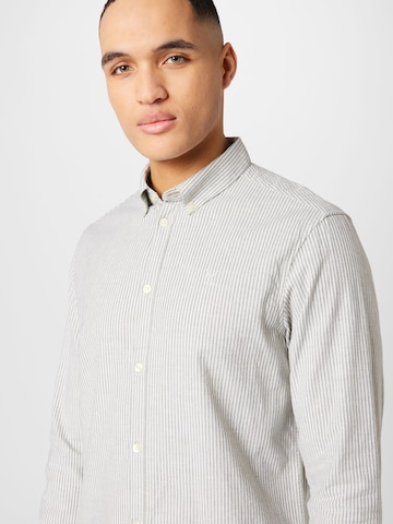 KnowledgeCotton Apparel Regular fit Button Up Shirt in Grey
