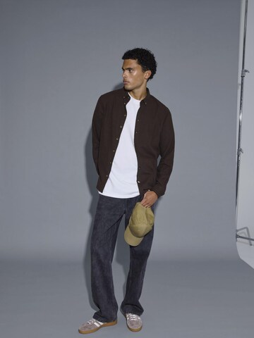 BLEND Regular fit Button Up Shirt ' BHBurley ' in Brown